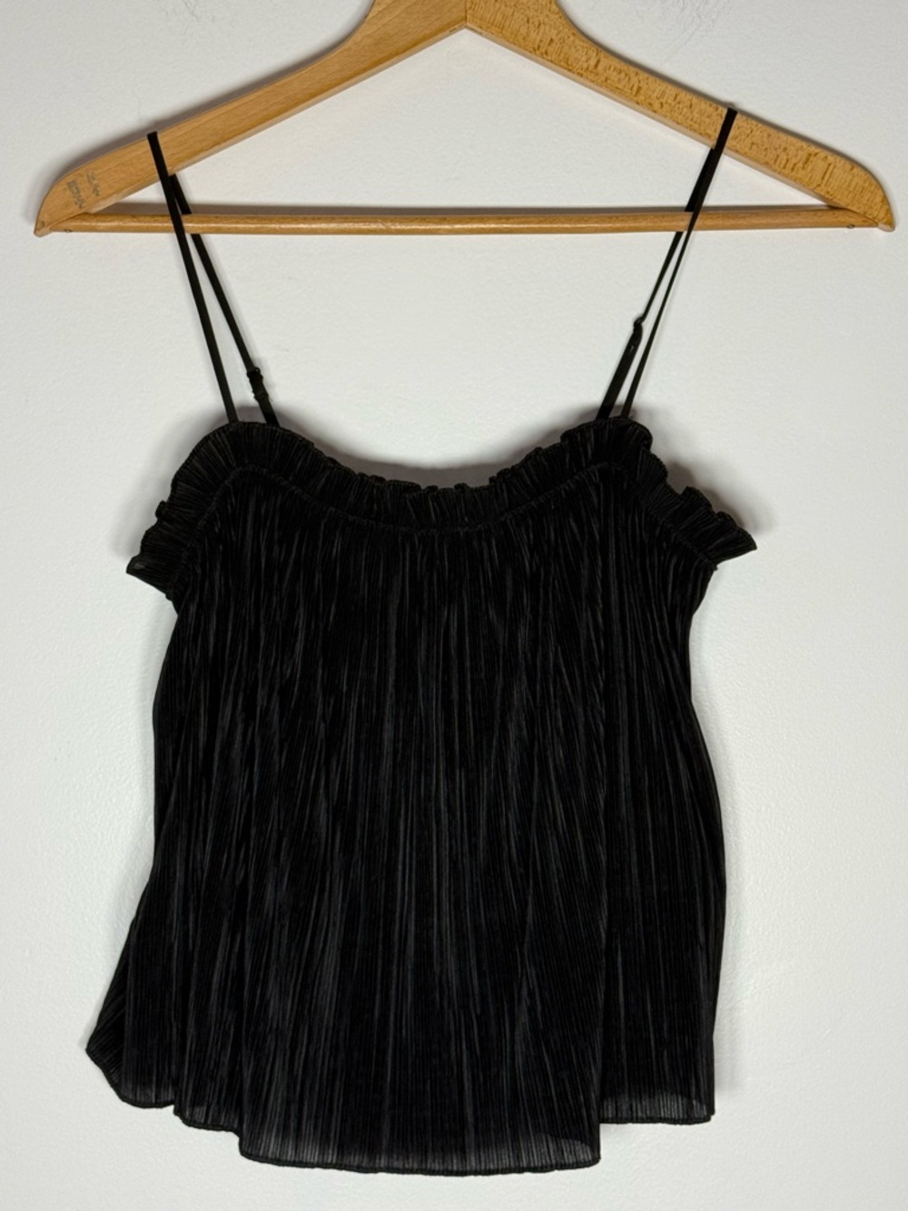 Madewell‎ Black Pleated Spaghetti-Strap Camisole